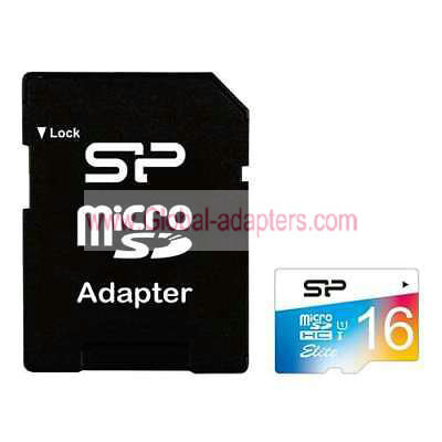 Silicon Power 16GB MicroSDHC UHS-1 Class10, Elite Flash Memory Card with Adapter - Click Image to Close